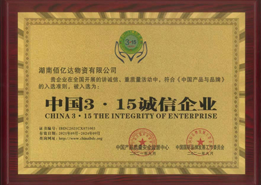 佰亿达奖项2